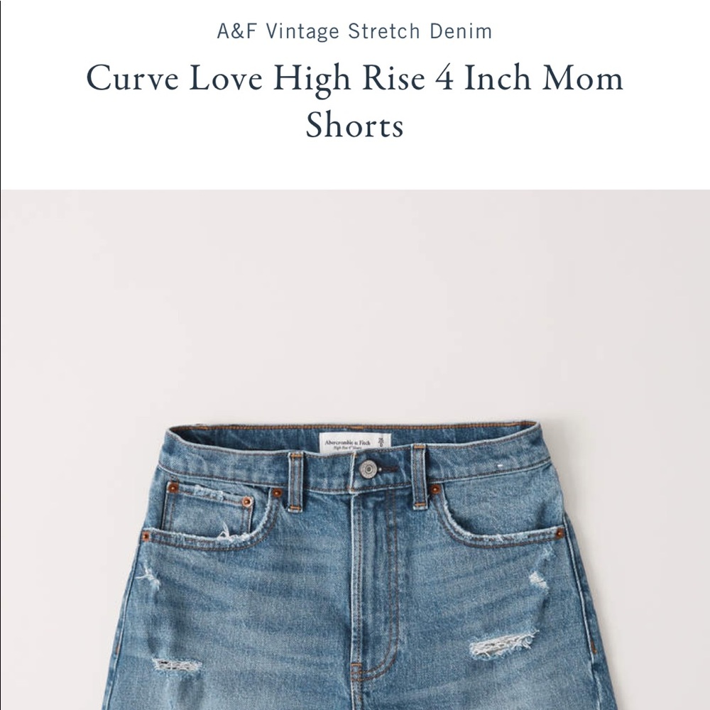 Abercrombie Curve Love High Rise 4” Mom Shorts